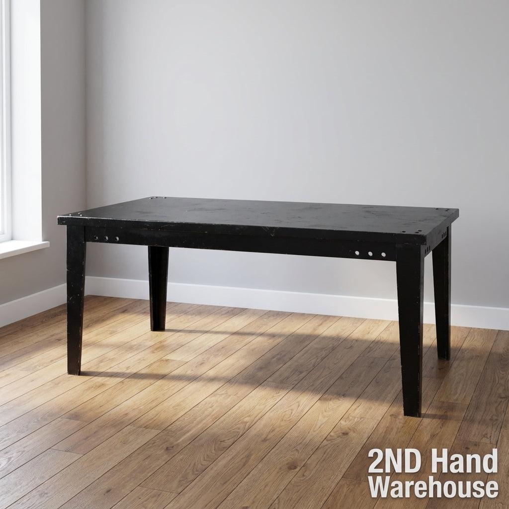 Sleek Black Rectangular Dining Table