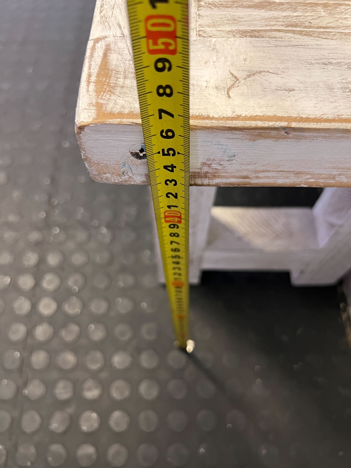 Rustic Farmhouse Distressed White Wooden Bench