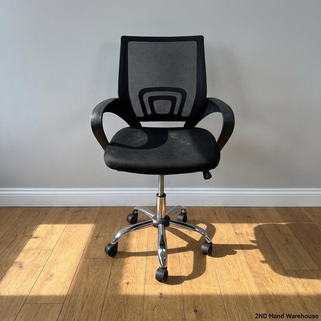 Ergonomic Black Mesh Office Chair with Chrome Base
