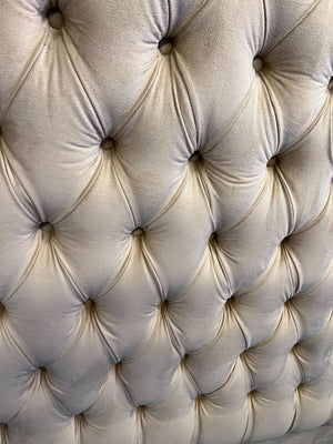 Elegant Beige Velvet Tufted Headboard - Queen/King Size