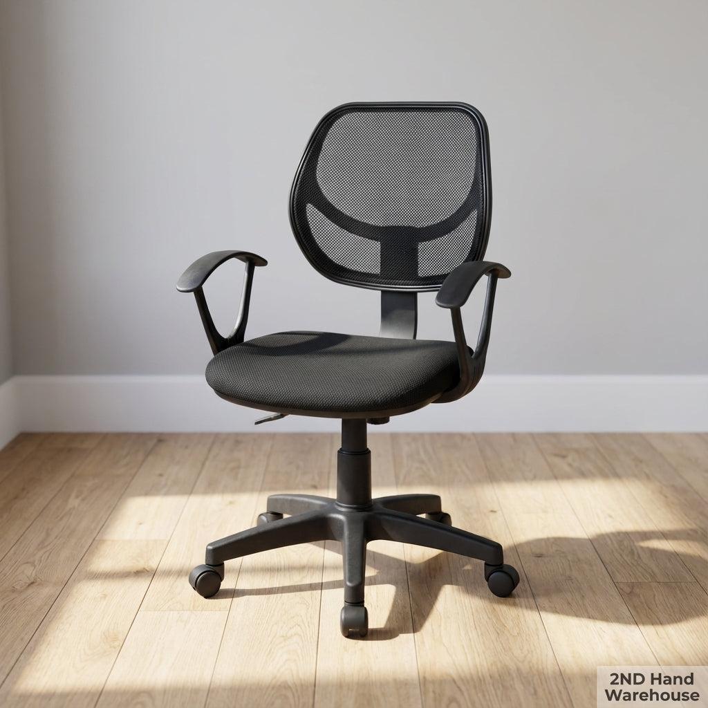 Comfortable Black Mesh Office Chair with Armrests