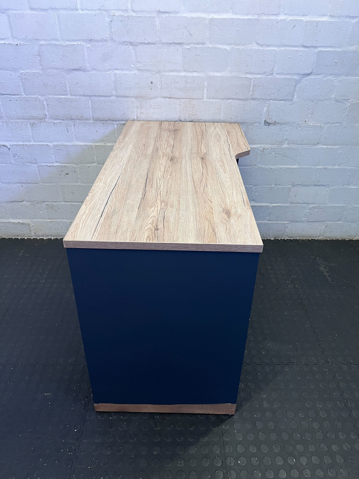 Modern Two-Tone Compact Desk with Storage