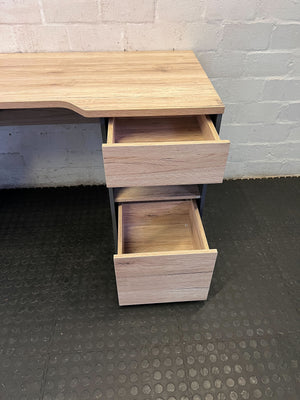 Modern Two-Tone Compact Desk with Storage