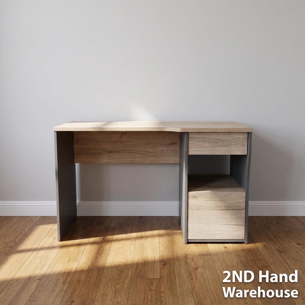 Modern Two-Tone Compact Desk with Storage