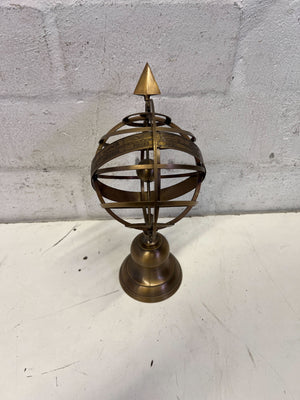 Vintage Brass Armillary Sphere Desk Decor