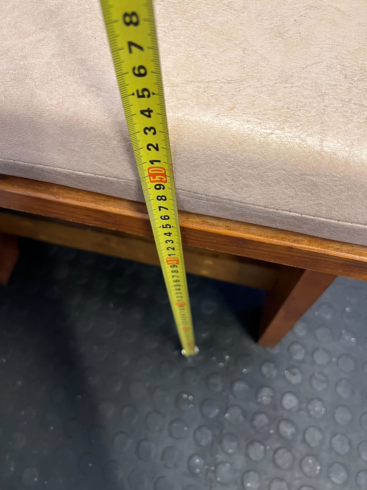 Versatile Wooden Padded Stool with Beige Cushion