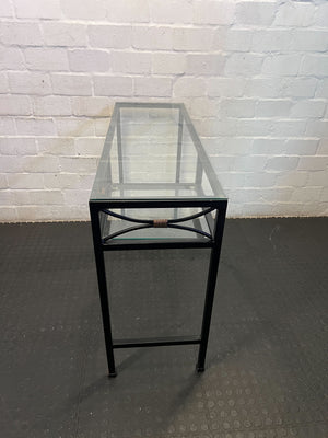 Chic Glass & Metal Desk with Unique Detail