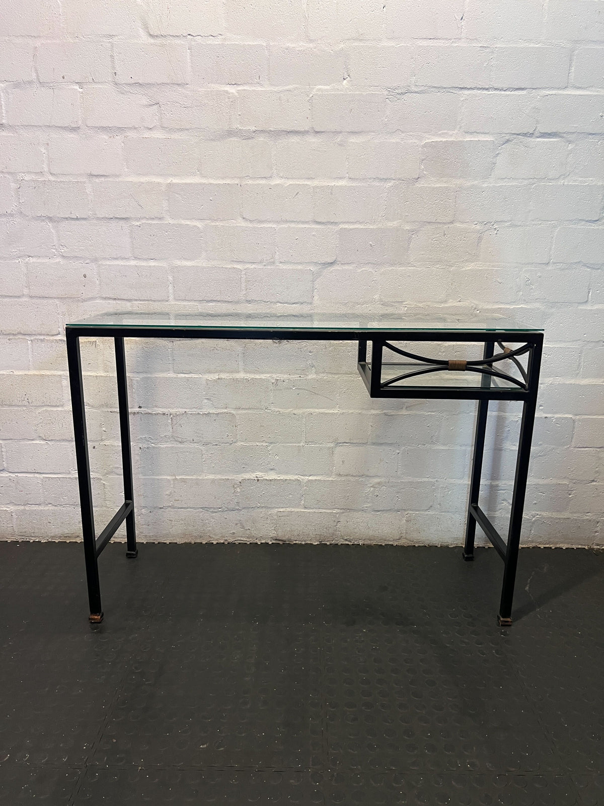 Chic Glass & Metal Desk with Unique Detail