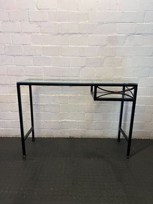 Chic Glass & Metal Desk with Unique Detail