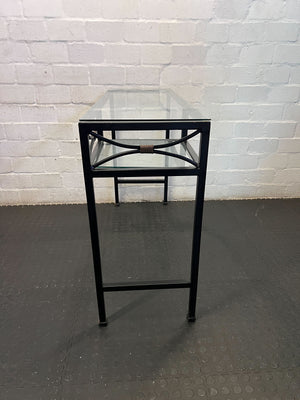 Chic Glass & Metal Desk with Unique Detail