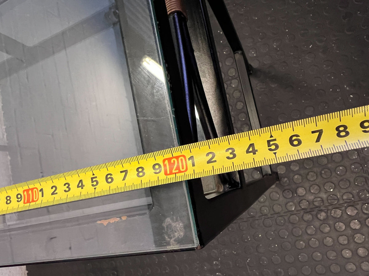 Chic Glass & Metal Desk with Unique Detail