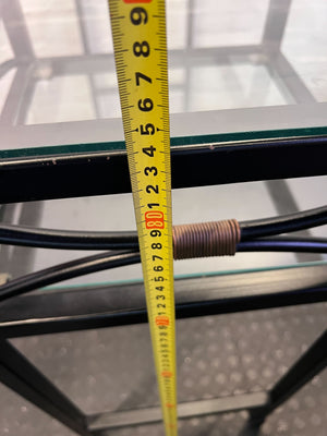 Chic Glass & Metal Desk with Unique Detail