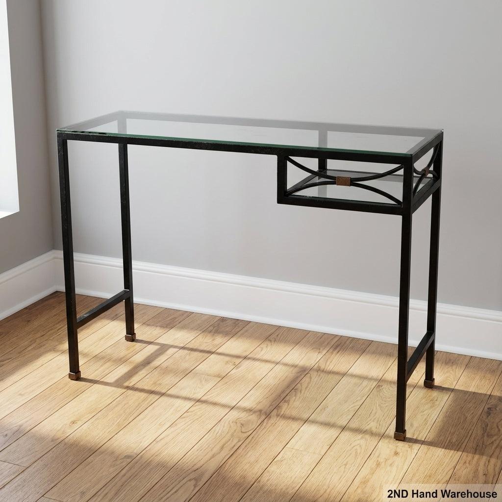 Chic Glass & Metal Desk with Unique Detail