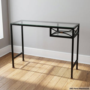 Chic Glass & Metal Desk with Unique Detail