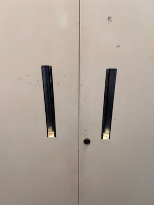 Sturdy Beige Metal Double Door Storage Cabinet