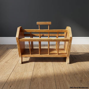 Charming Vintage Wooden Magazine Rack with Handle