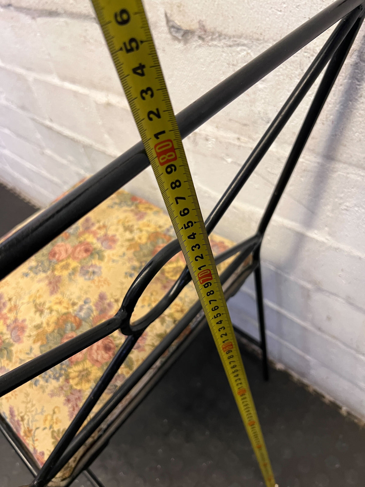 Vintage Chic Floral Upholstered Metal Accent Chair