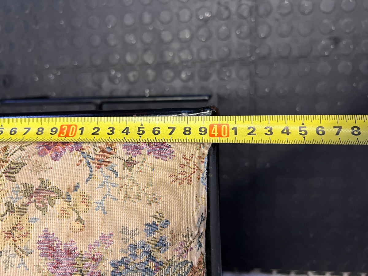 Vintage Chic Floral Upholstered Metal Accent Chair