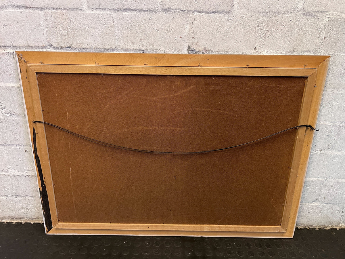 Charming Coastal Cottages Framed Oil Painting