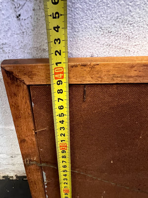 Vintage Mountain Road Landscape Oil Painting in Wooden Frame