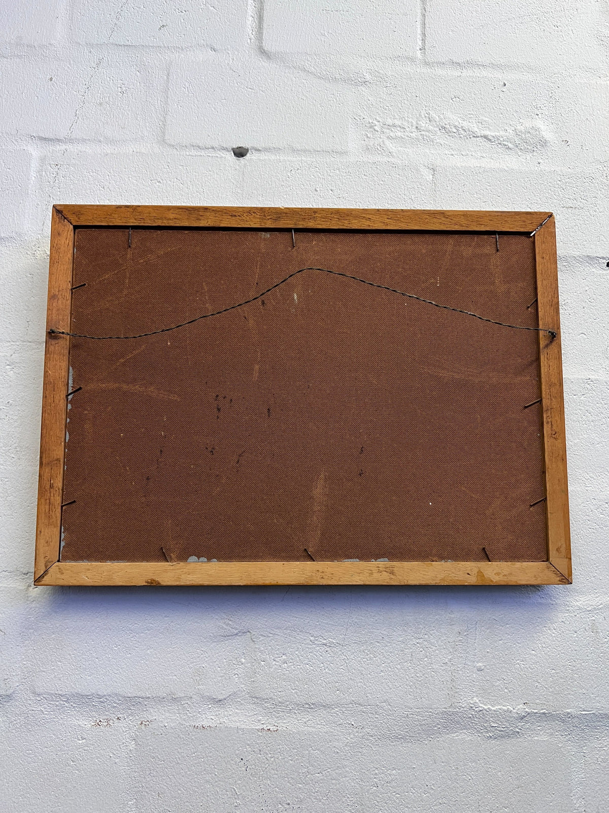 Vintage Mountain Road Landscape Oil Painting in Wooden Frame