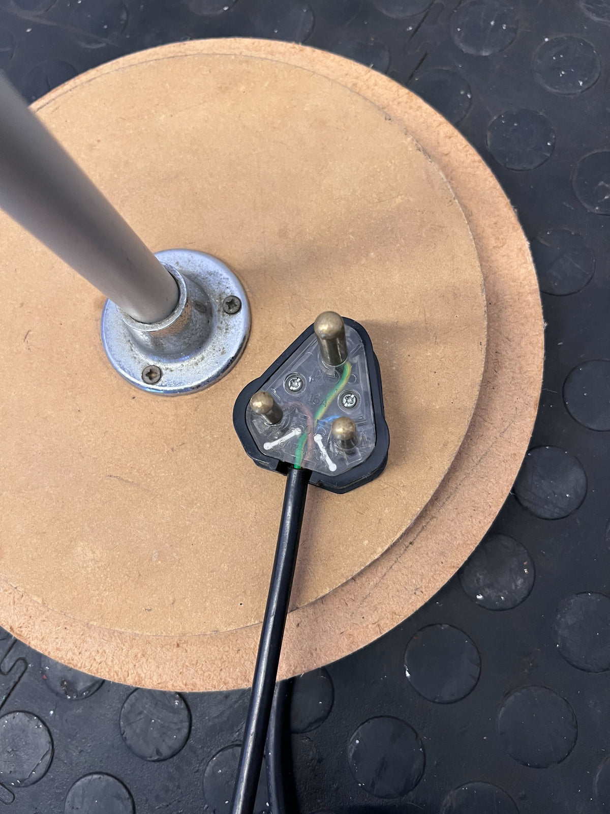 Elegant Floor Lamp with Brown Shade & Wooden Base