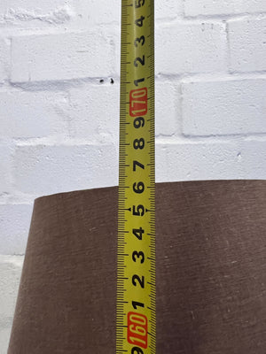 Elegant Floor Lamp with Brown Shade & Wooden Base