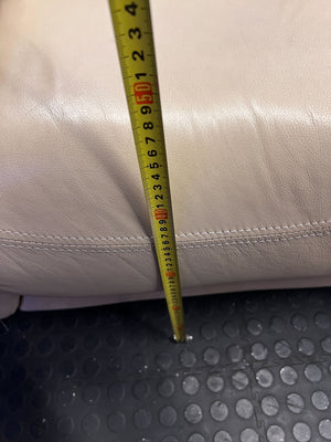 Comfortable 3-Seater Cream Leather Sofa