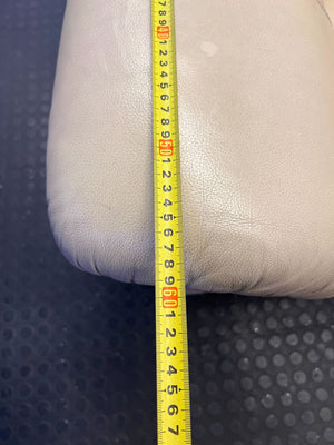 Comfortable 3-Seater Cream Leather Sofa