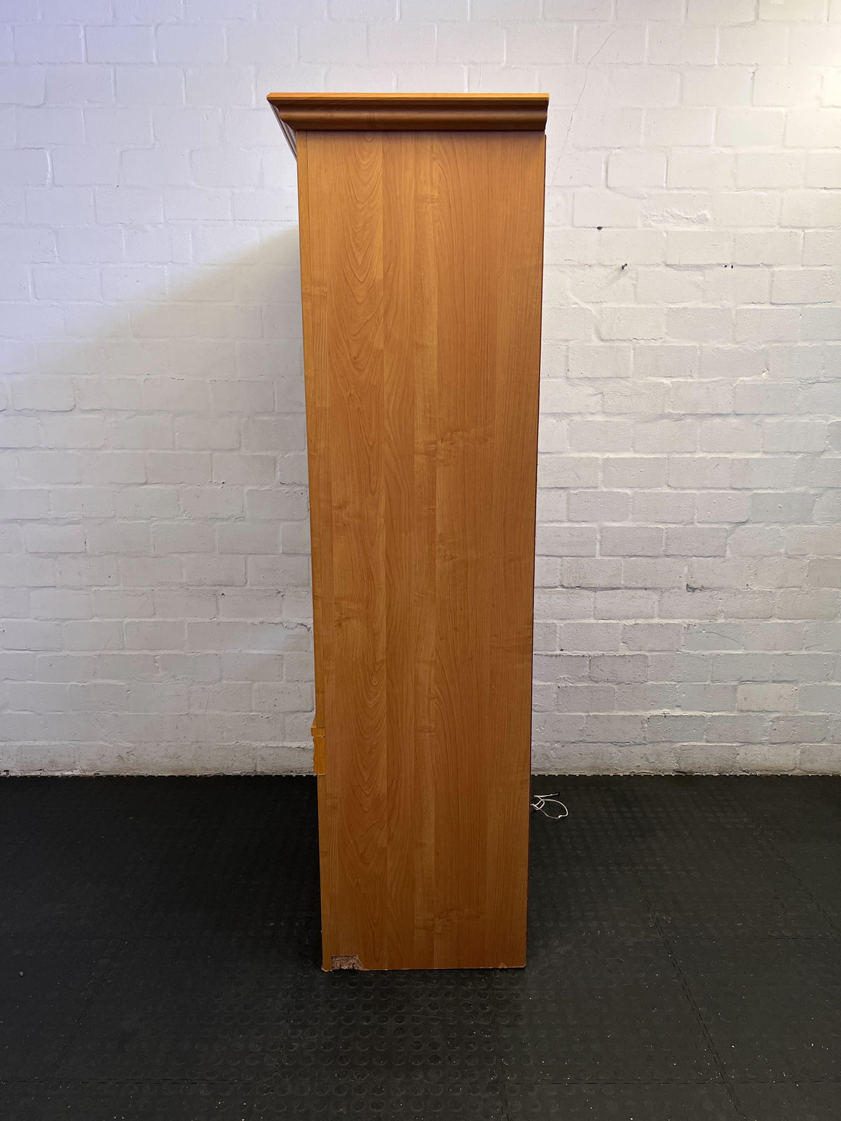 Versatile Wooden Display Cabinet with Glass Doors