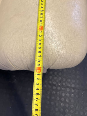 Comfy Cream Leather Armchair - Padded Lounge Chair