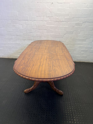 Elegant Oval Double Pedestal Dining Table - Classic Wood Finish