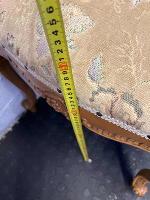 Elegant Vintage Ornate Floral Accent Armchair