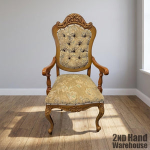 Elegant Vintage Ornate Floral Accent Armchair