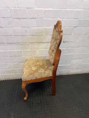 Ornate Vintage Floral Upholstered Dining / Accent Chair