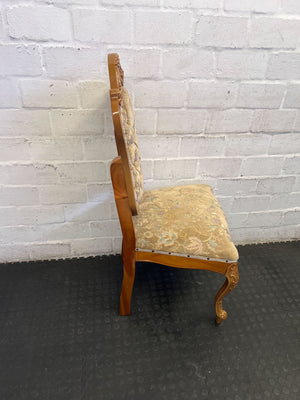 Ornate Vintage Floral Upholstered Dining / Accent Chair