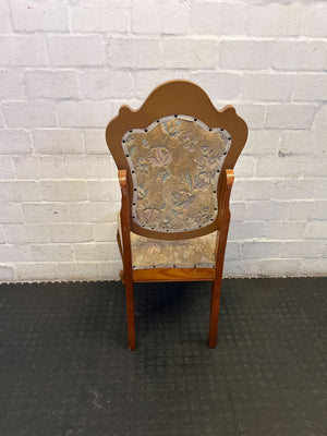 Ornate Vintage Floral Upholstered Dining / Accent Chair
