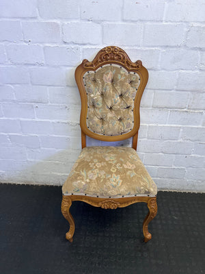 Ornate Vintage Floral Upholstered Dining / Accent Chair