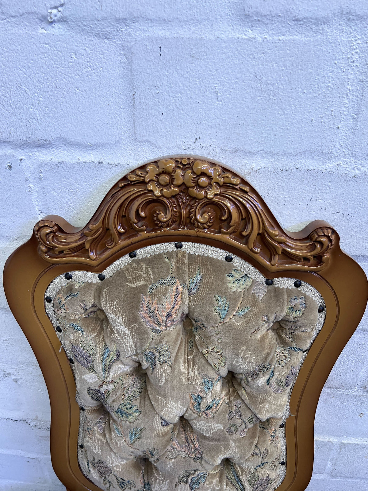 Ornate Vintage Floral Upholstered Dining / Accent Chair