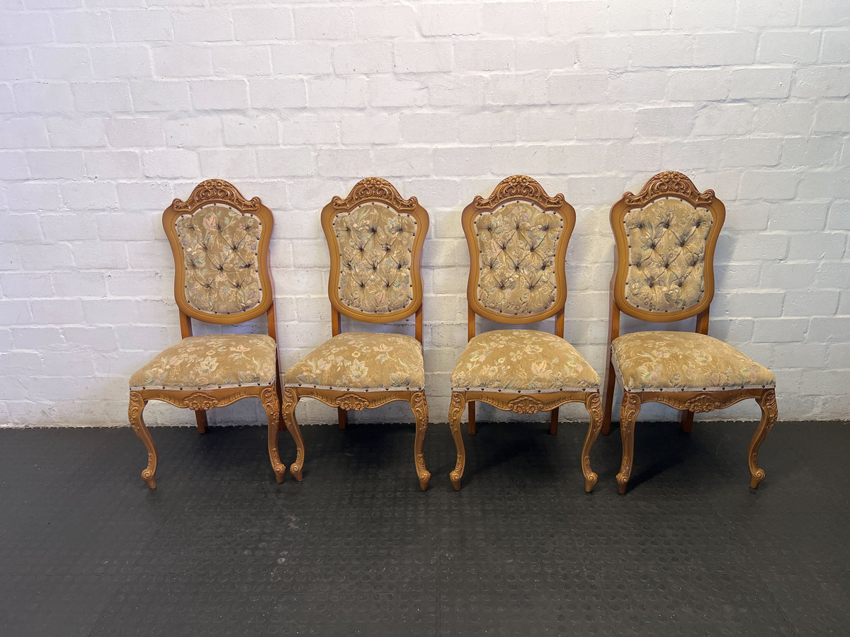 Ornate Vintage Floral Upholstered Dining / Accent Chair