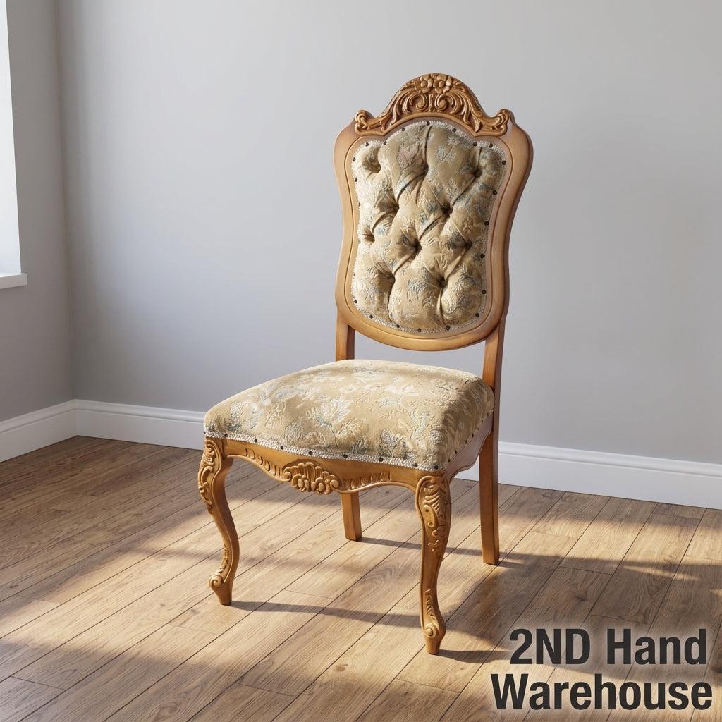 Ornate Vintage Floral Upholstered Dining / Accent Chair