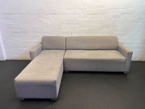 Comfy Grey L-Shape Sectional Sofa with Chaise Lounge