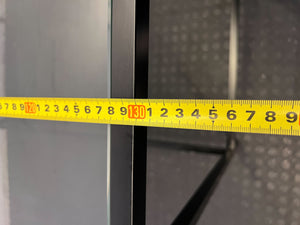 Sleek Glass Top Desk with Integrated Shelf