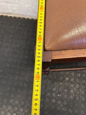 Charming Vintage Dark Wood Dining Chair with Padded Seat