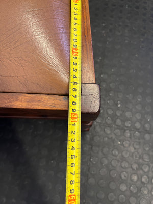 Charming Vintage Dark Wood Dining Chair with Padded Seat