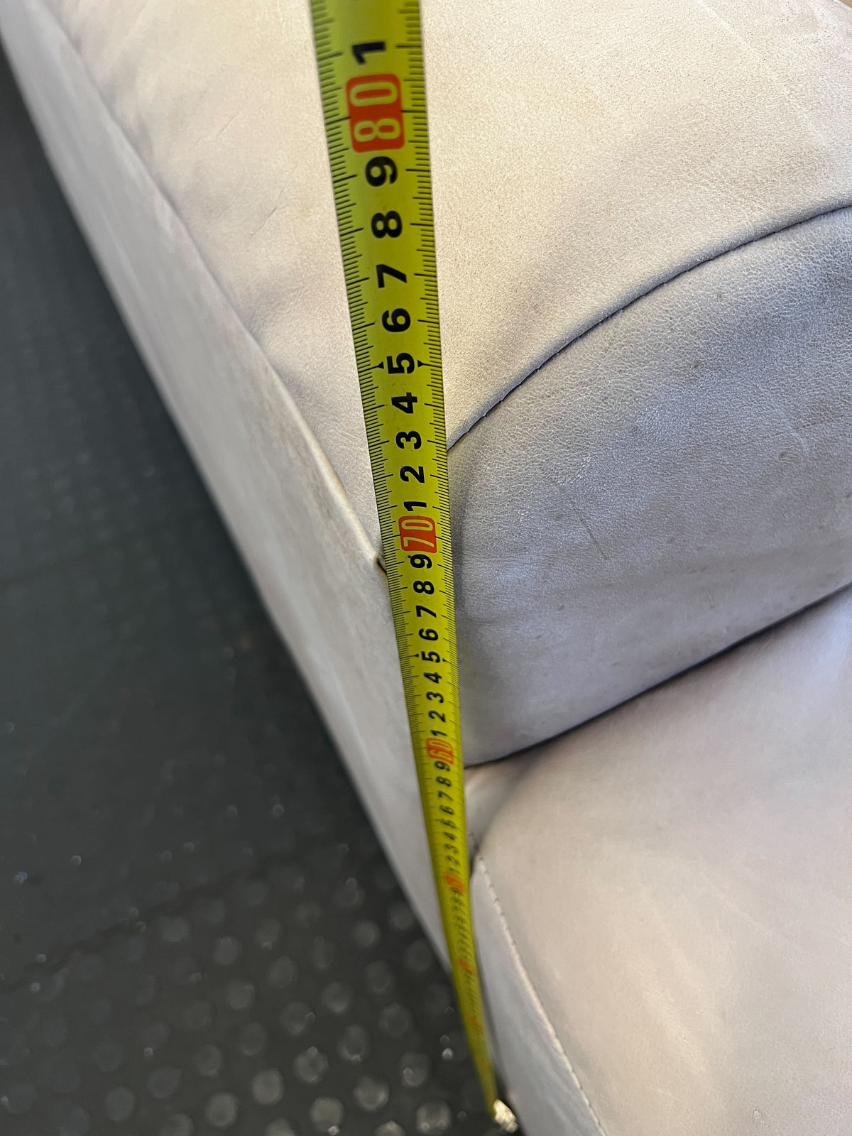 Cozy Beige Leather Corricraft Sectional Sofa with Right Chaise