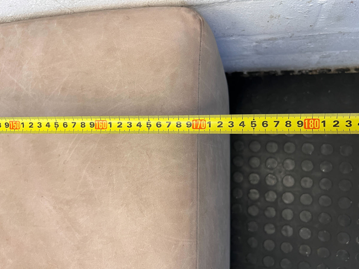 Cozy Beige Leather Corricraft Sectional Sofa with Right Chaise