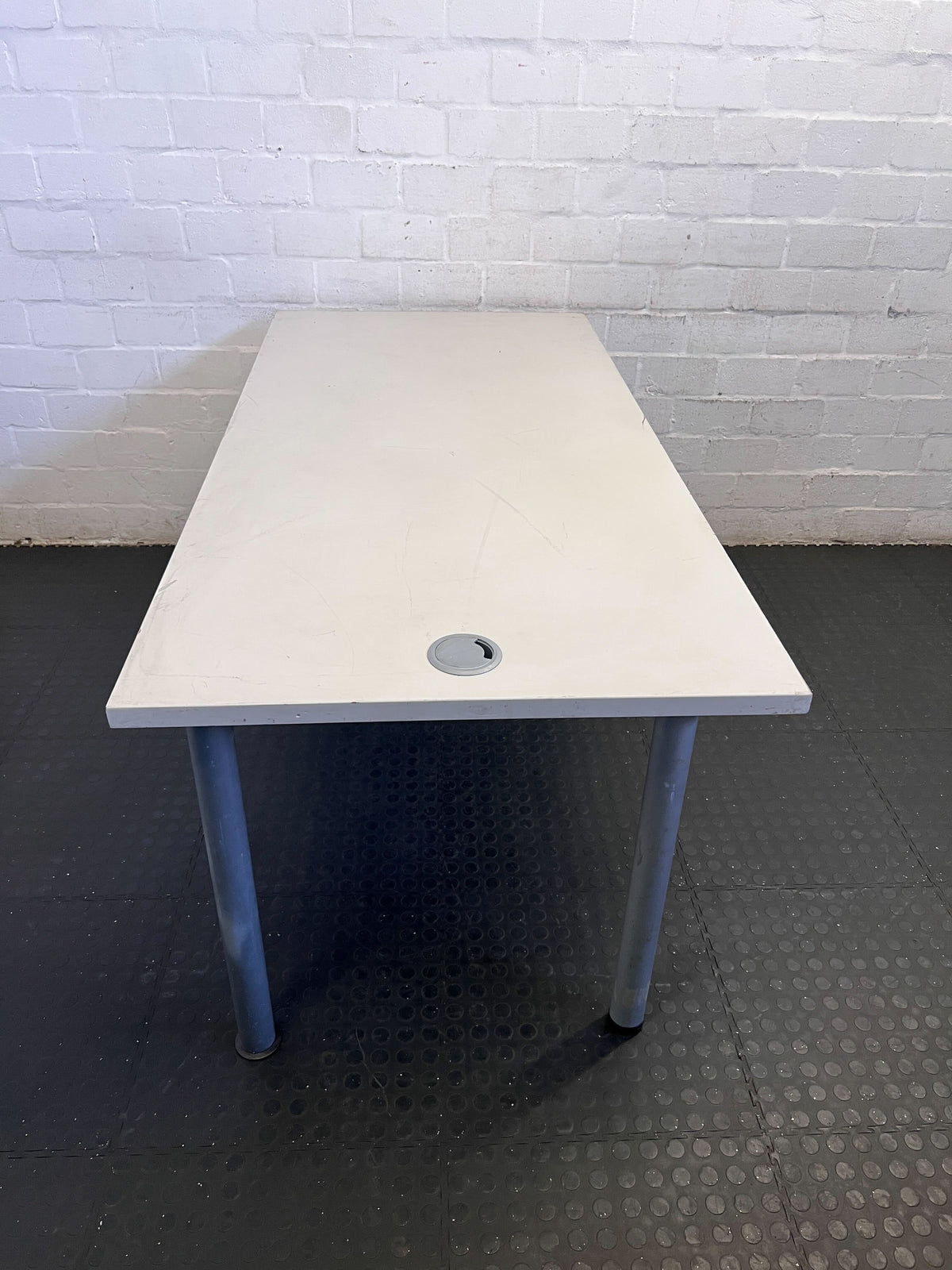 Vintage Style Office Desk with Wood Grain Drawers