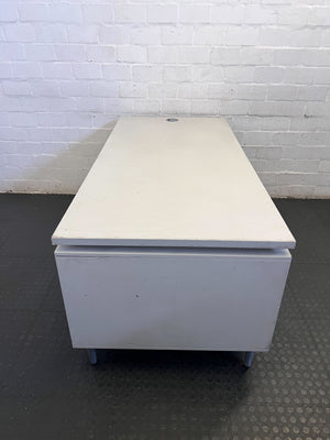 Vintage Style Office Desk with Wood Grain Drawers