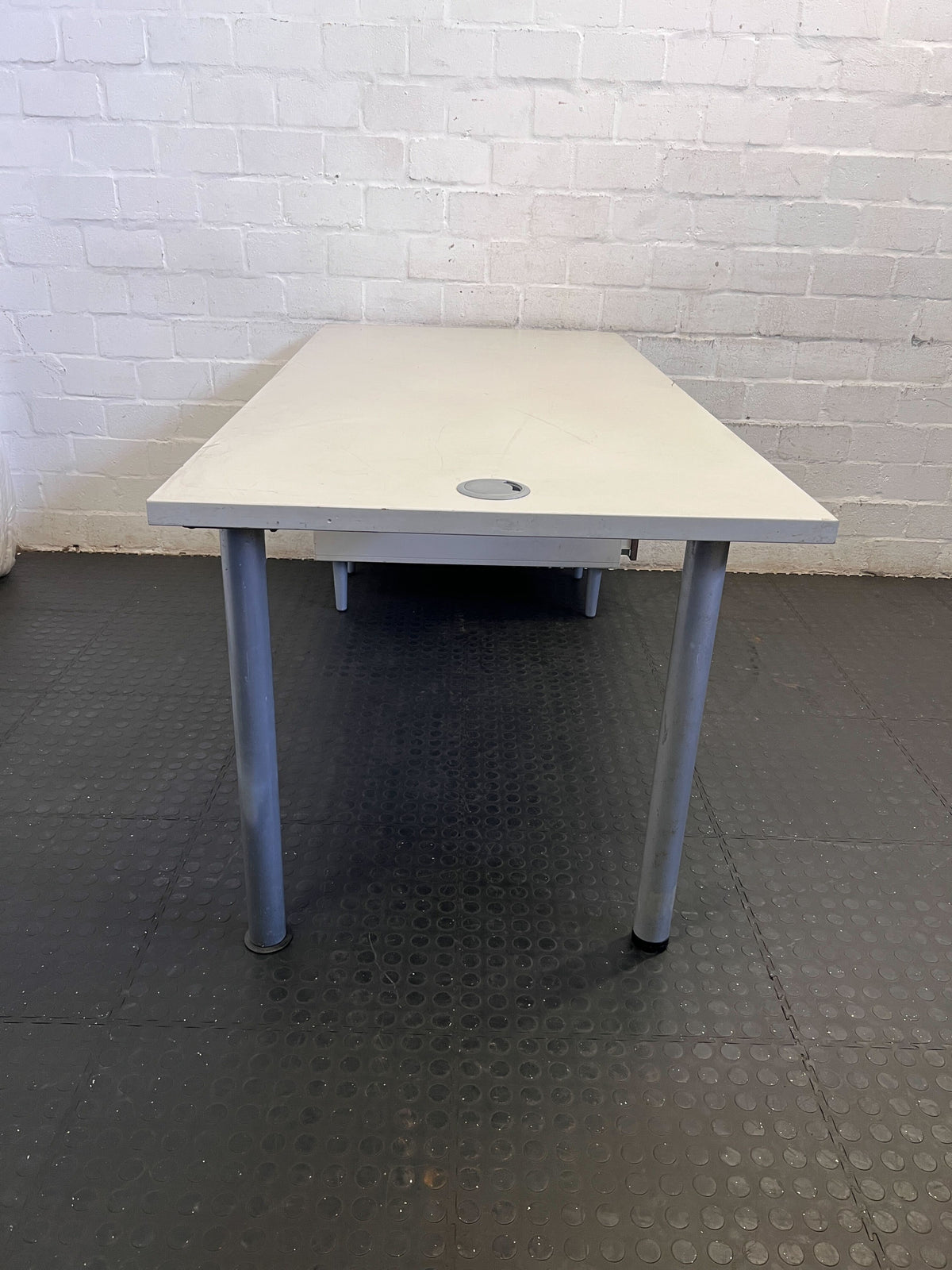 Vintage Style Office Desk with Wood Grain Drawers